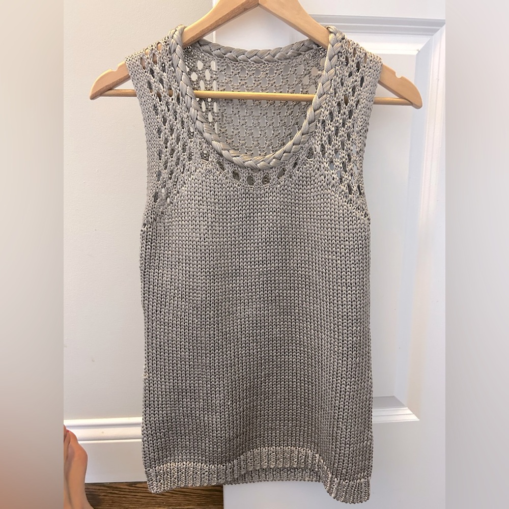 Gray Sleeveless Knit Top